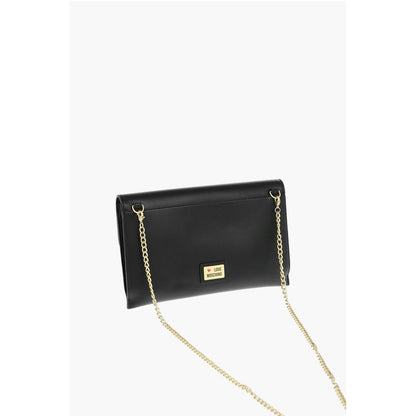 LOVE Removable Chain Shoulder Strap Faux Leather Clutch