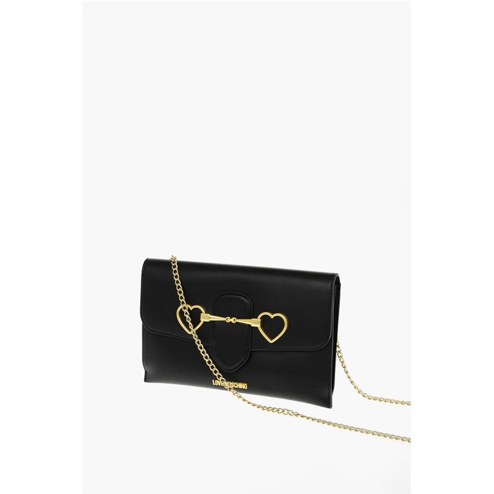 LOVE Removable Chain Shoulder Strap Faux Leather Clutch