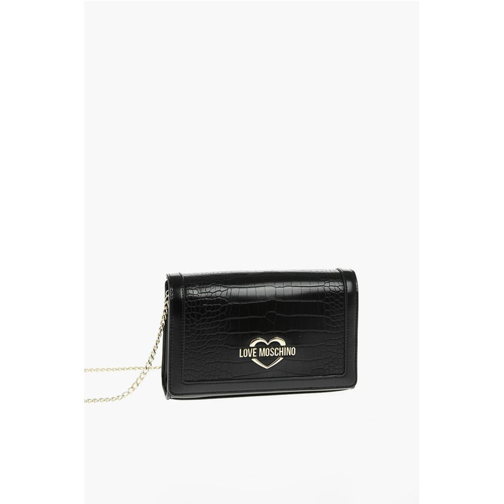 LOVE Crocodile Effect Faux Leather Crossbody Bag