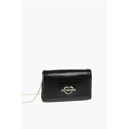 LOVE Crocodile Effect Faux Leather Crossbody Bag