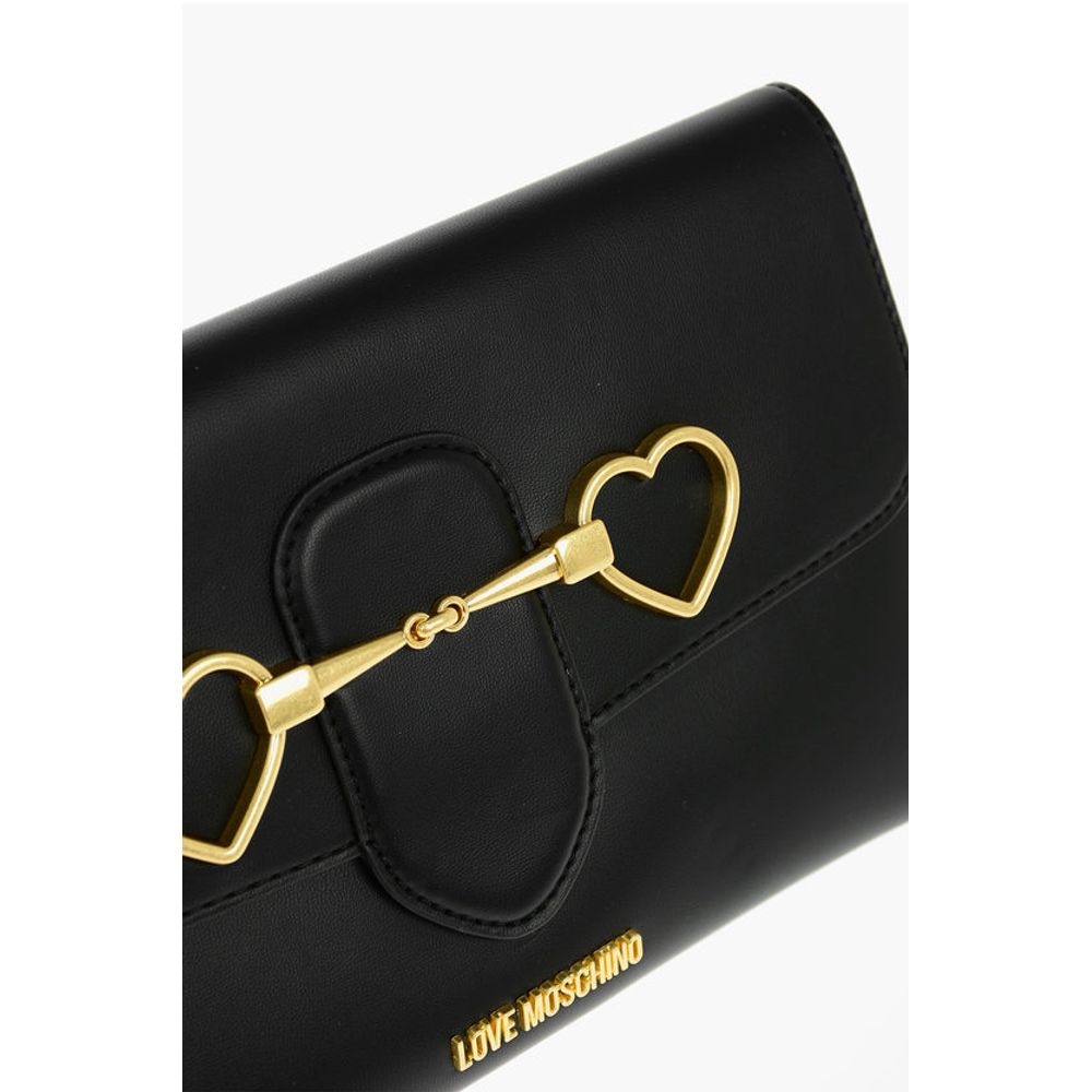 LOVE Removable Chain Shoulder Strap Faux Leather Clutch