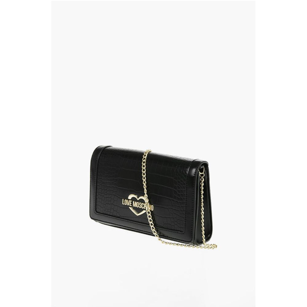 LOVE Crocodile Effect Faux Leather Crossbody Bag