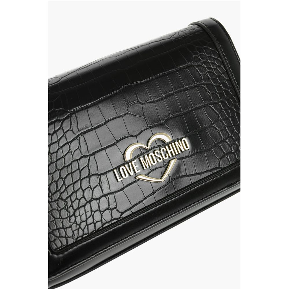 LOVE Crocodile Effect Faux Leather Crossbody Bag