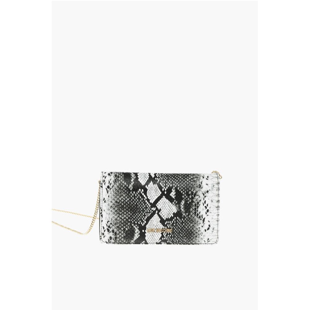 LOVE Snake Effect Faux Leather Crossbody Bag
