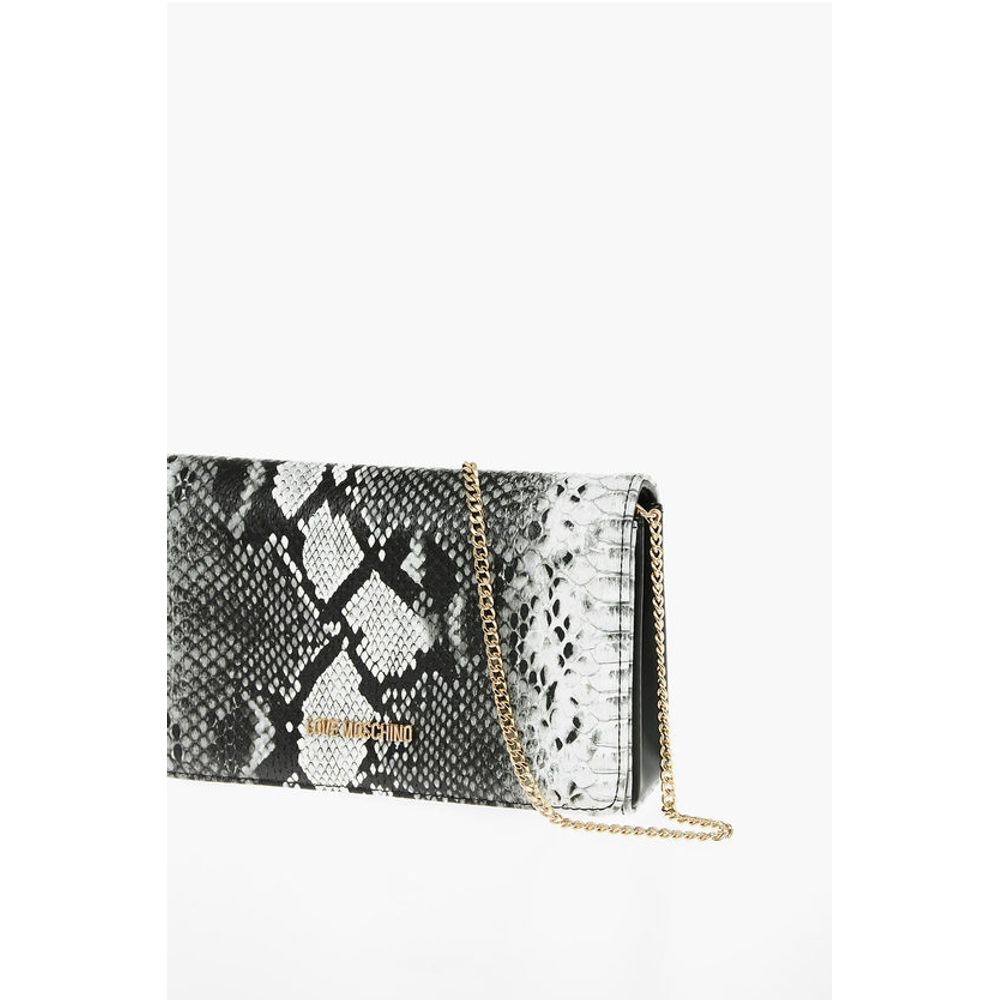 LOVE Snake Effect Faux Leather Crossbody Bag
