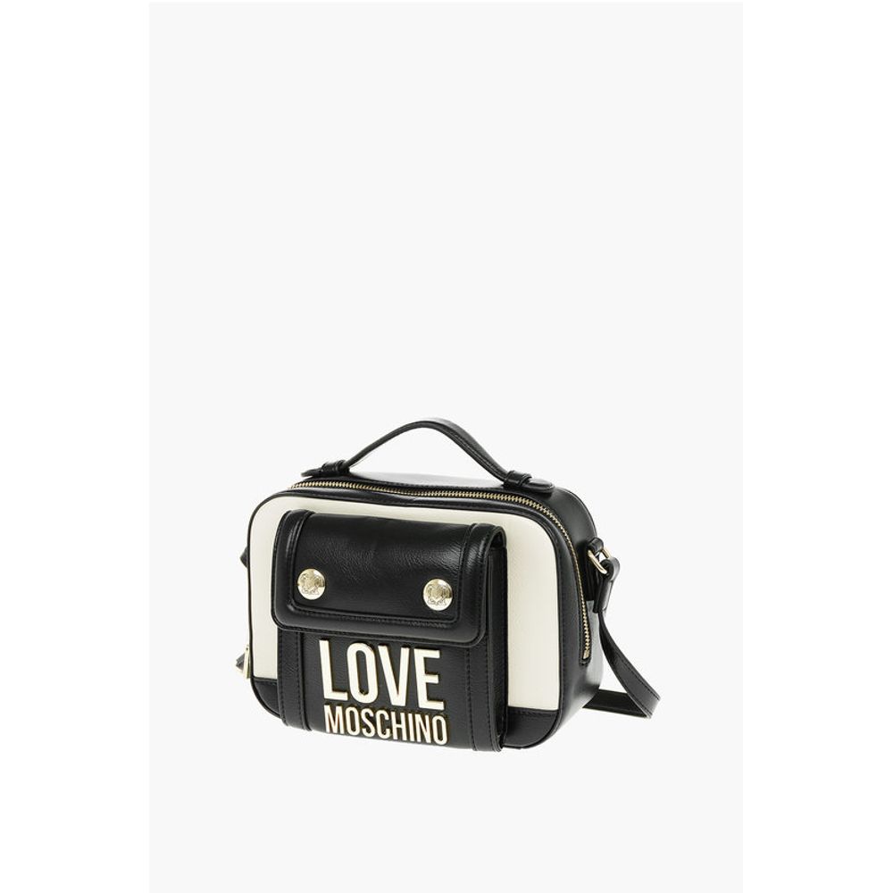 LOVE Golden Logo Two-Tone Faux Leather Crossbody Bag