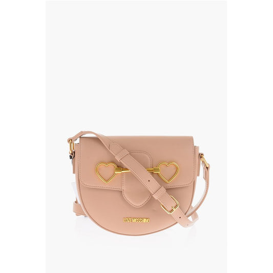 LOVE Faux Leather Shoulder Bag with Golden Heart Clamp