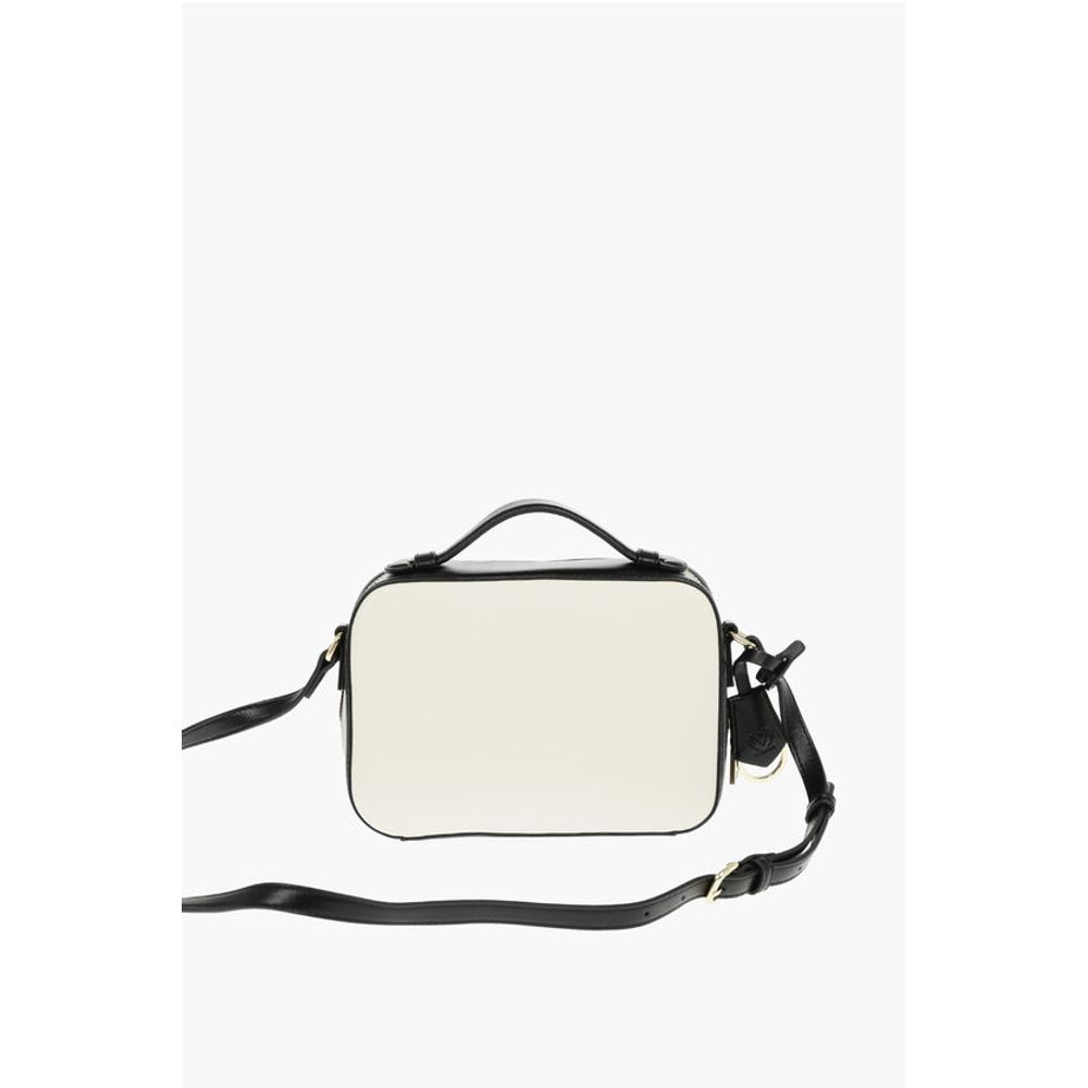LOVE Golden Logo Two-Tone Faux Leather Crossbody Bag