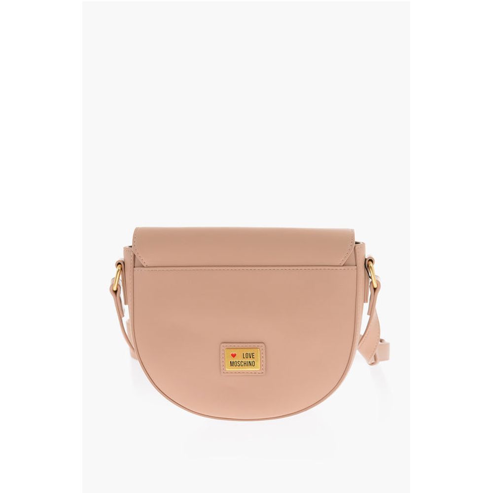 LOVE Faux Leather Shoulder Bag with Golden Heart Clamp