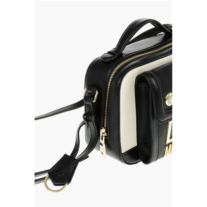 LOVE Golden Logo Two-Tone Faux Leather Crossbody Bag