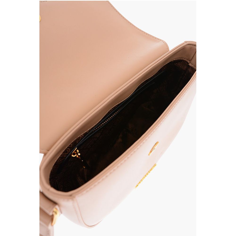 LOVE Faux Leather Shoulder Bag with Golden Heart Clamp