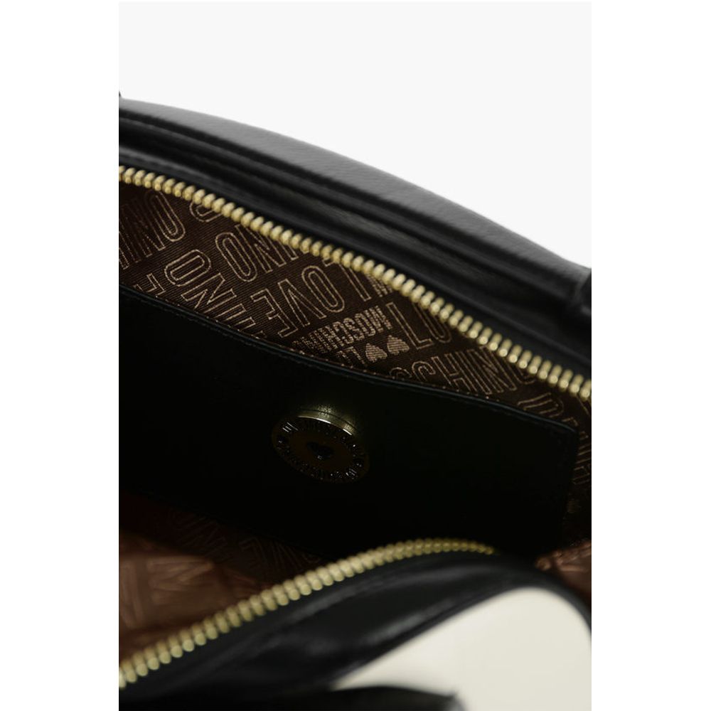 LOVE Golden Logo Two-Tone Faux Leather Crossbody Bag