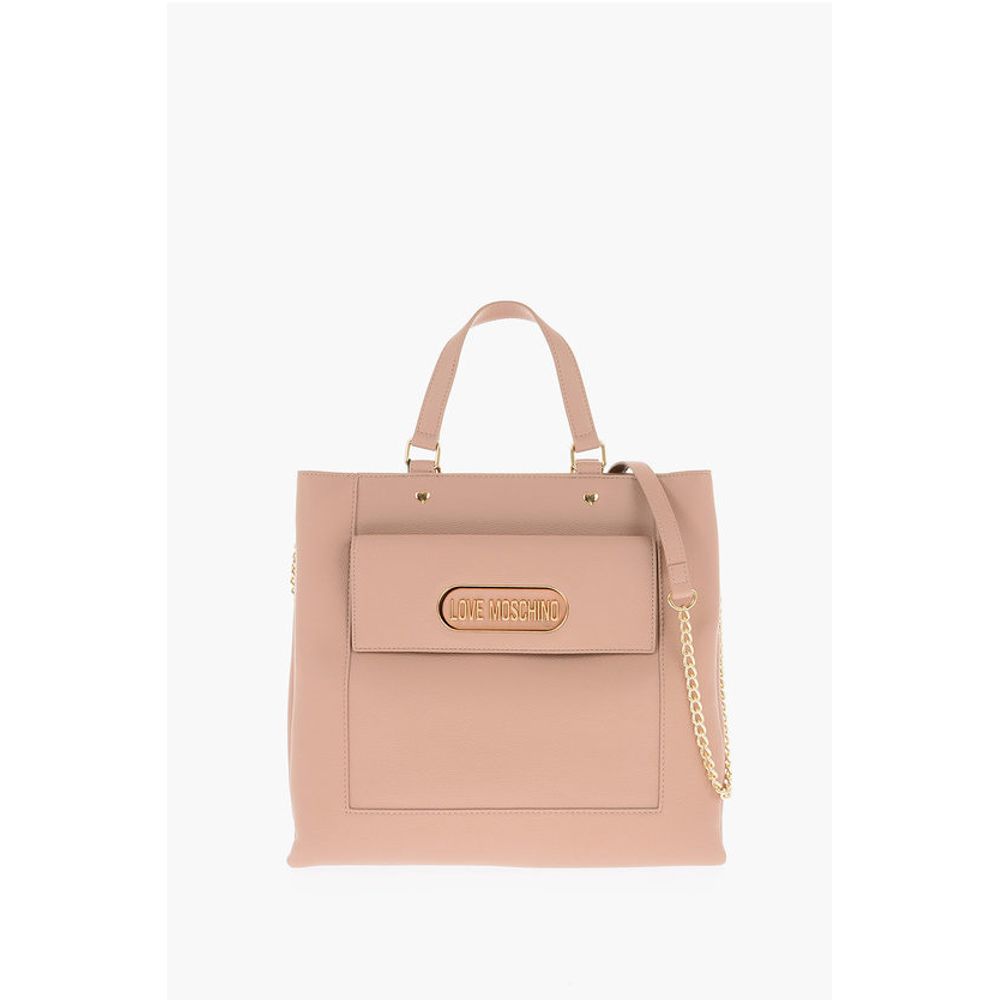 LOVE Faux Leather Rectangular Bag with Maxi Patch Pocket