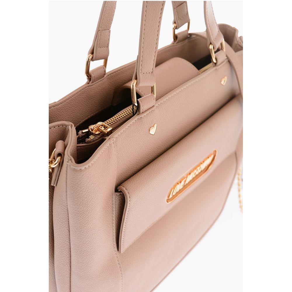 LOVE Faux Leather Rectangular Bag with Maxi Patch Pocket