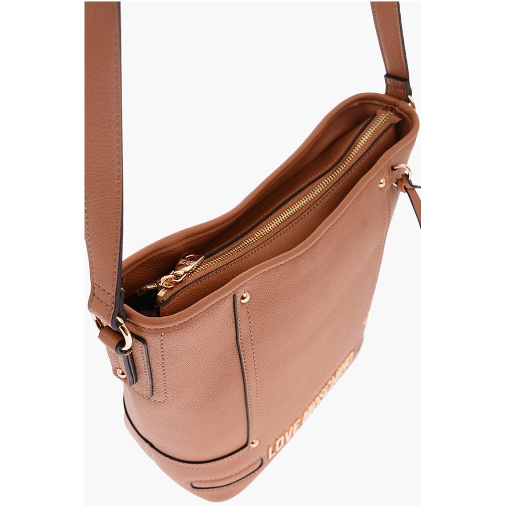 LOVE golden details faux leather crossbody bag