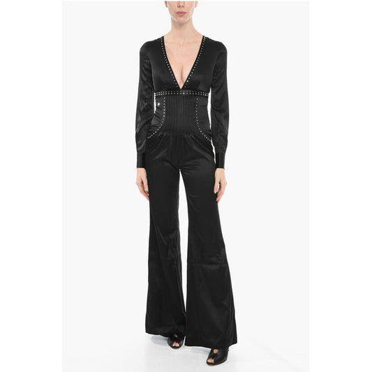 Flared MELANIA Jumpsuit with Stud Detail