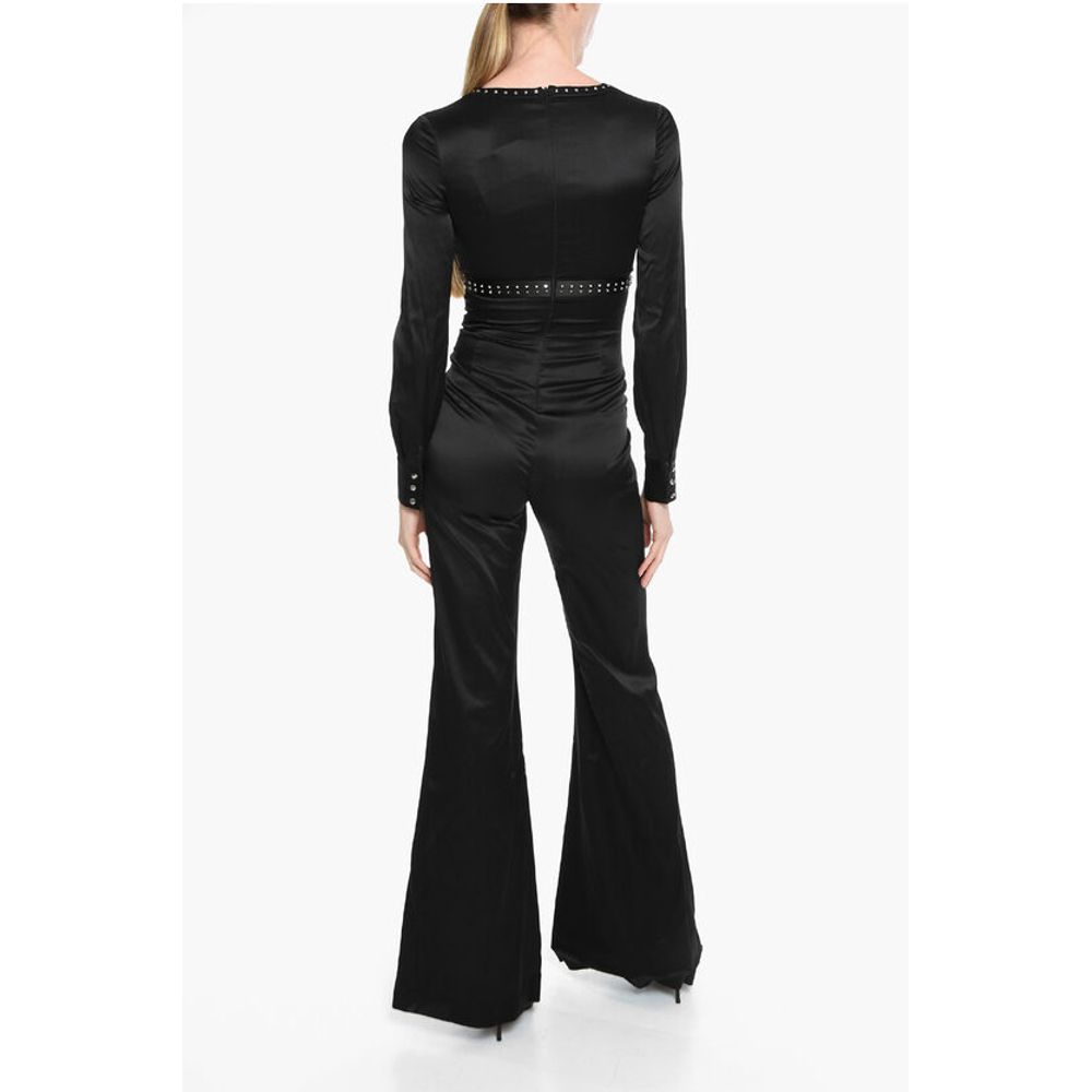 Flared MELANIA Jumpsuit with Stud Detail