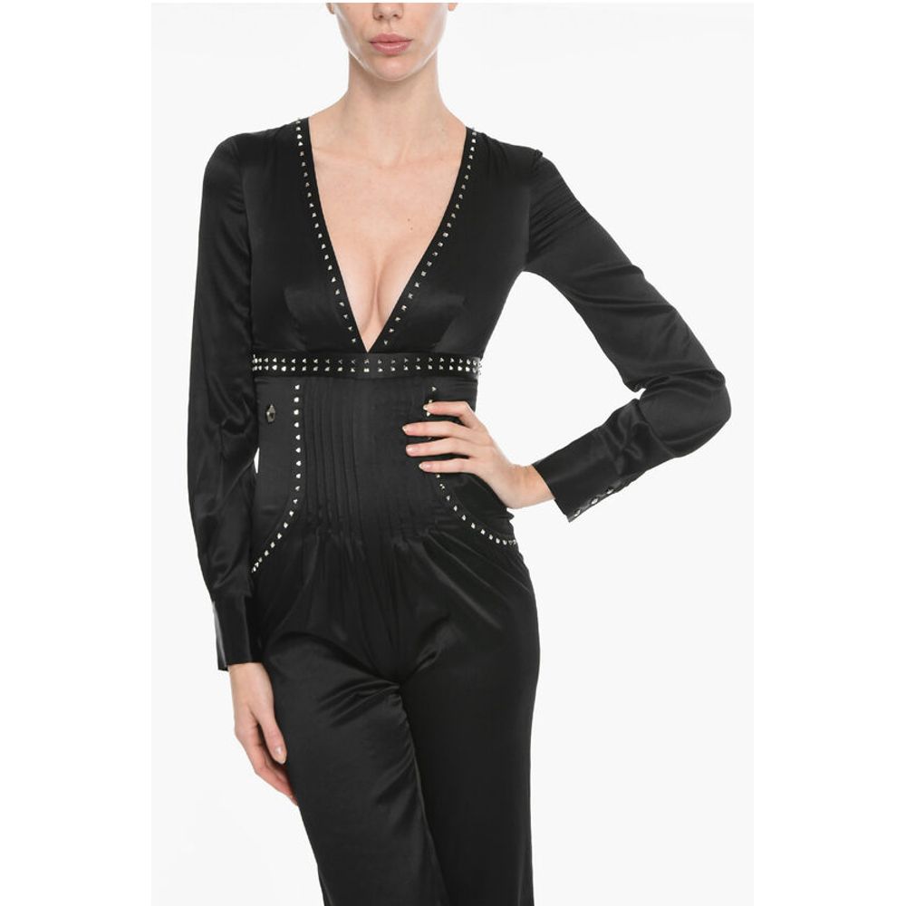 Flared MELANIA Jumpsuit with Stud Detail