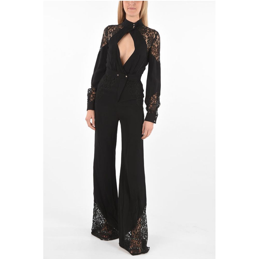COUTURE EST.1978 jumsuit with lace details and Plunging Neck