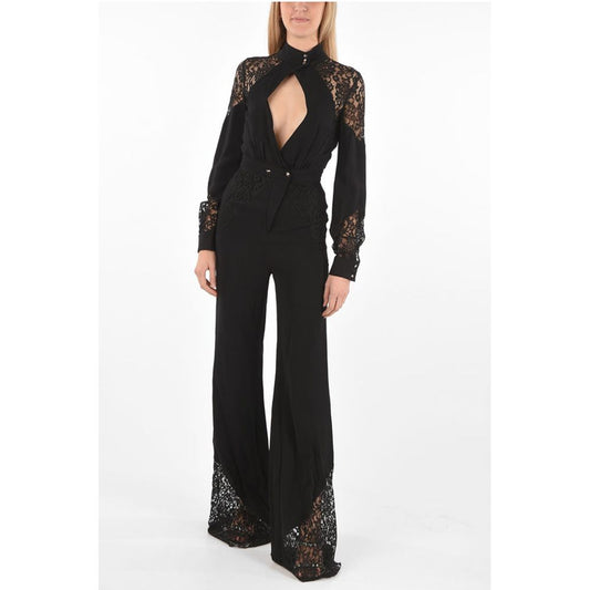 COUTURE EST.1978 jumsuit with lace details and Plunging Neck