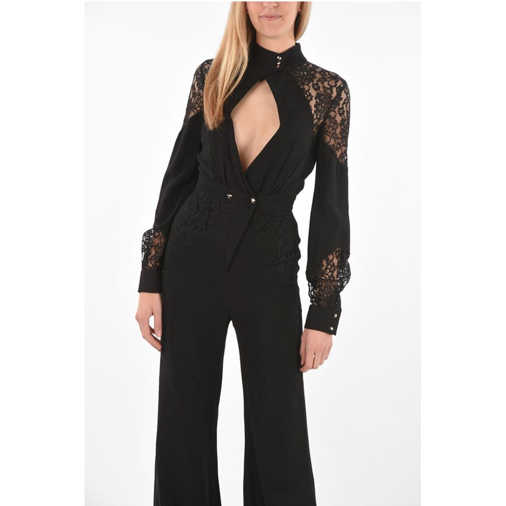COUTURE EST.1978 jumsuit with lace details and Plunging Neck