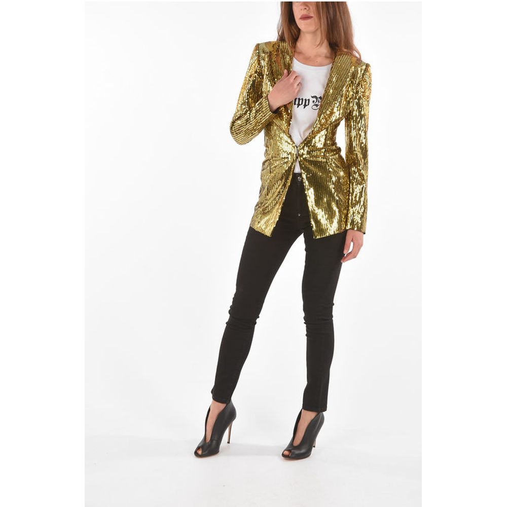 COUTURE Shawl Lapel Sequined Blazer