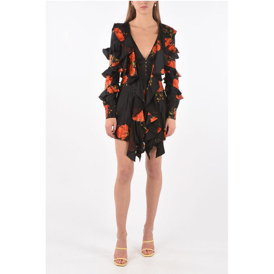 Back Zipped MY FLOWER Ruffle Dress