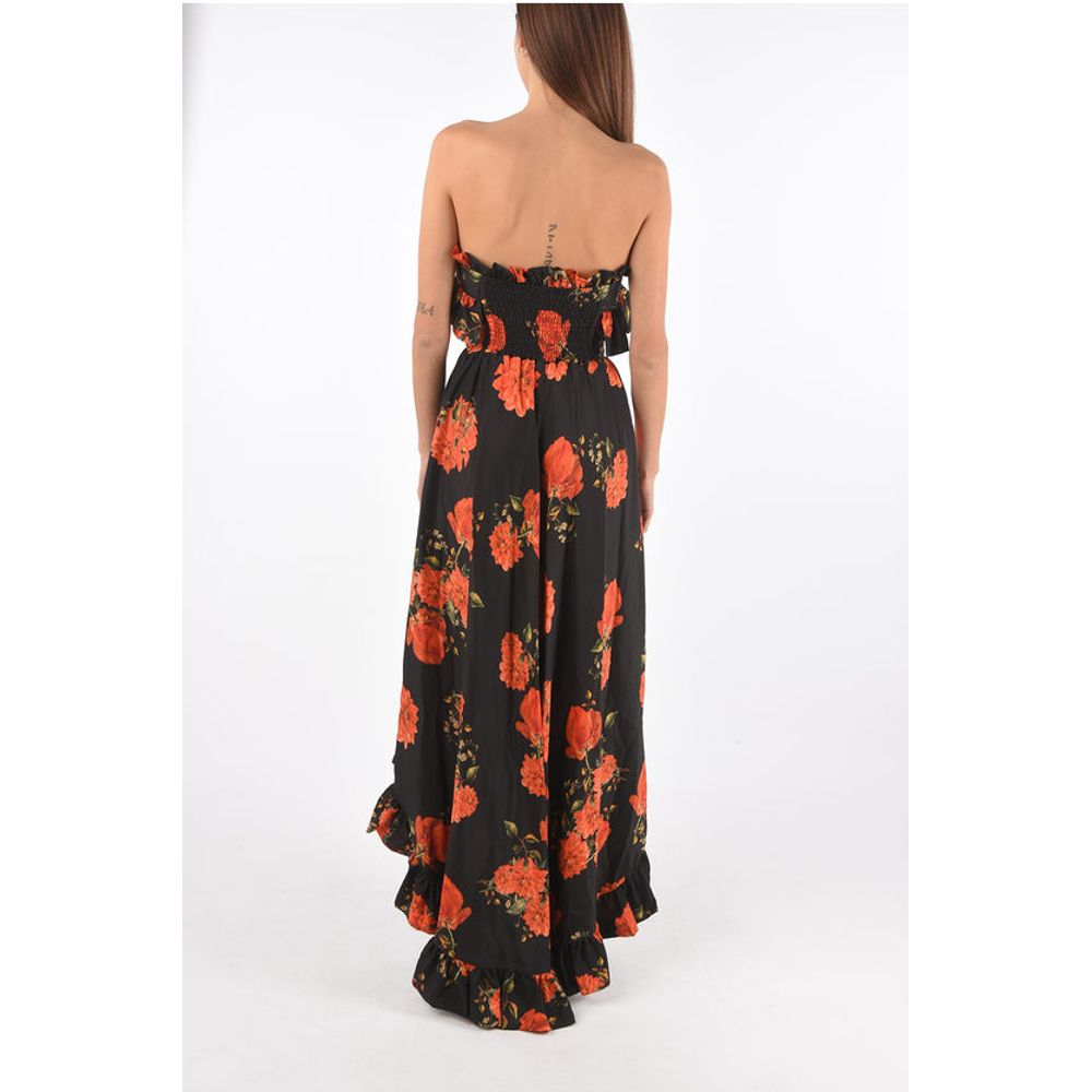 COUTURE floral-print silk APPEAL sweetheart neckline straple
