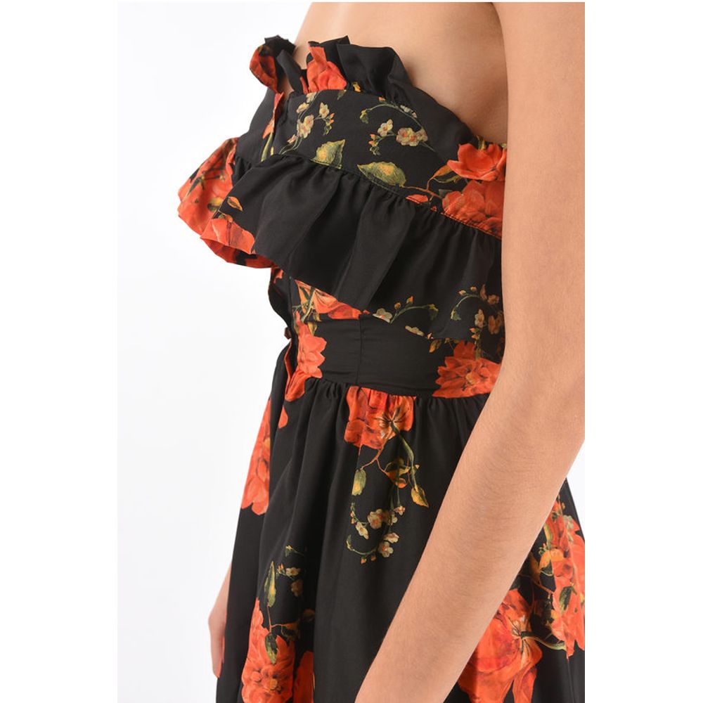 COUTURE floral-print silk APPEAL sweetheart neckline straple