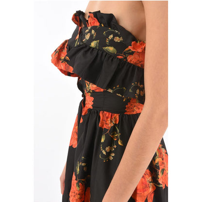 COUTURE floral-print silk APPEAL sweetheart neckline straple