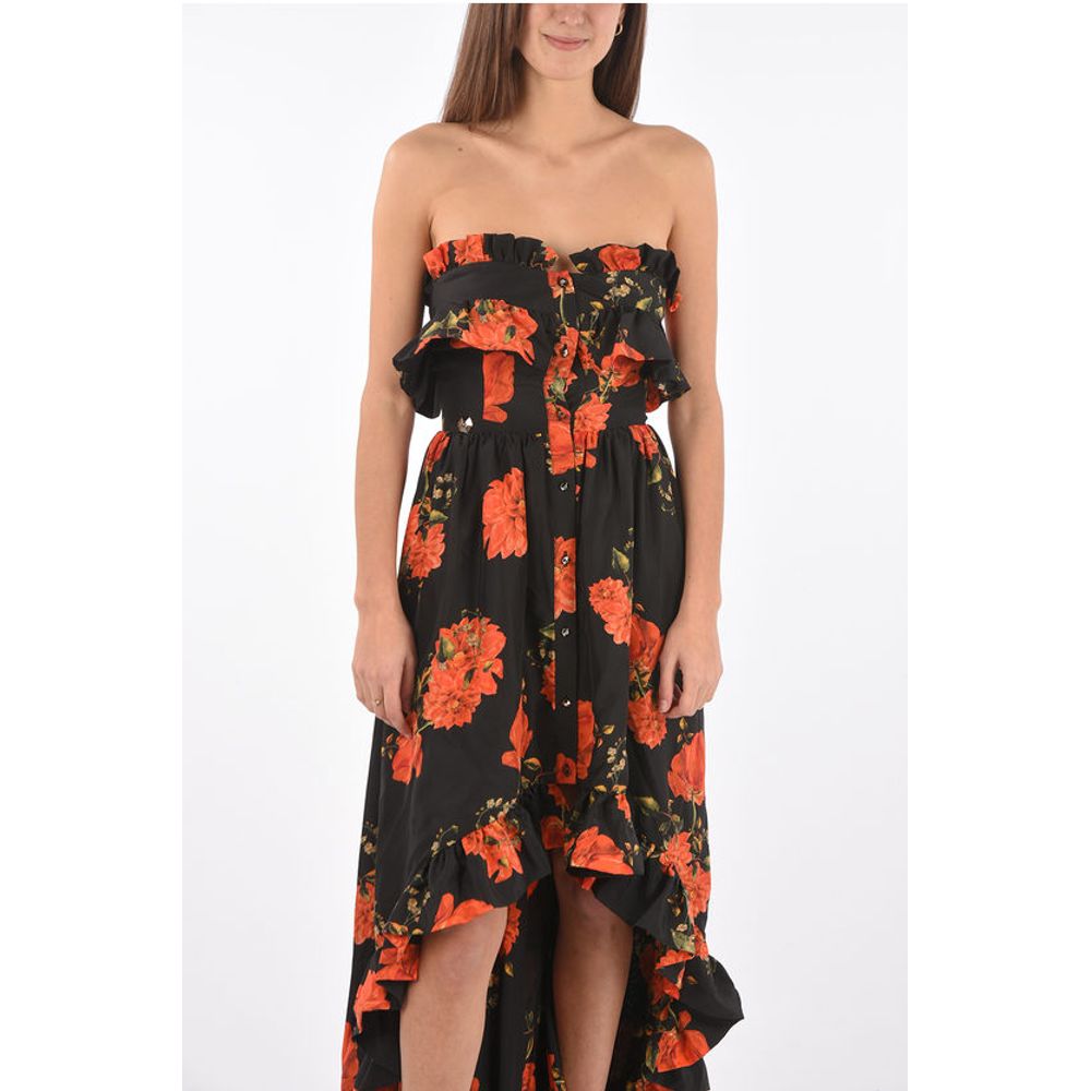 COUTURE floral-print silk APPEAL sweetheart neckline straple