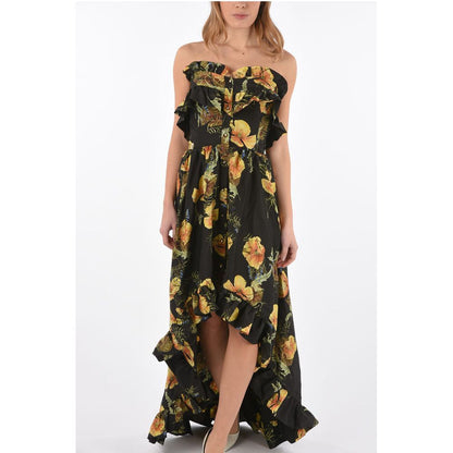COUTURE floral-print silk APPEAL strapless maxi asymmetrical