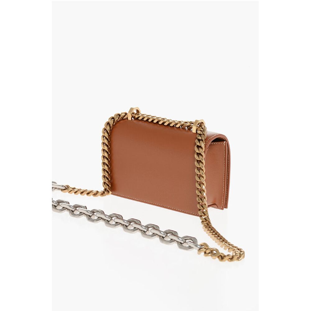 Leather JEWELLED SATCHEL Mini Bag with Shoulder Chain