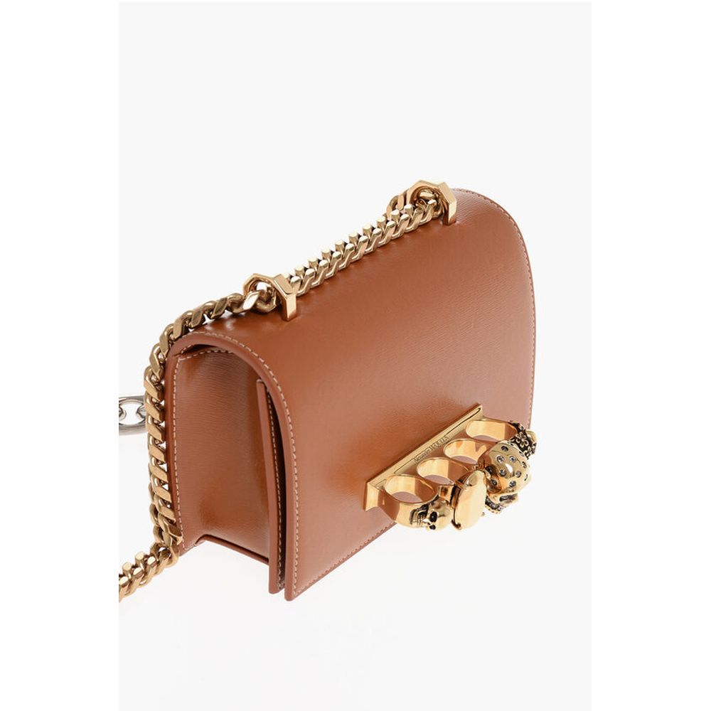Leather JEWELLED SATCHEL Mini Bag with Shoulder Chain