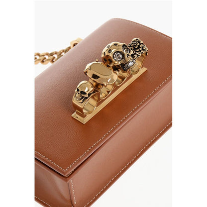 Leather JEWELLED SATCHEL Mini Bag with Shoulder Chain