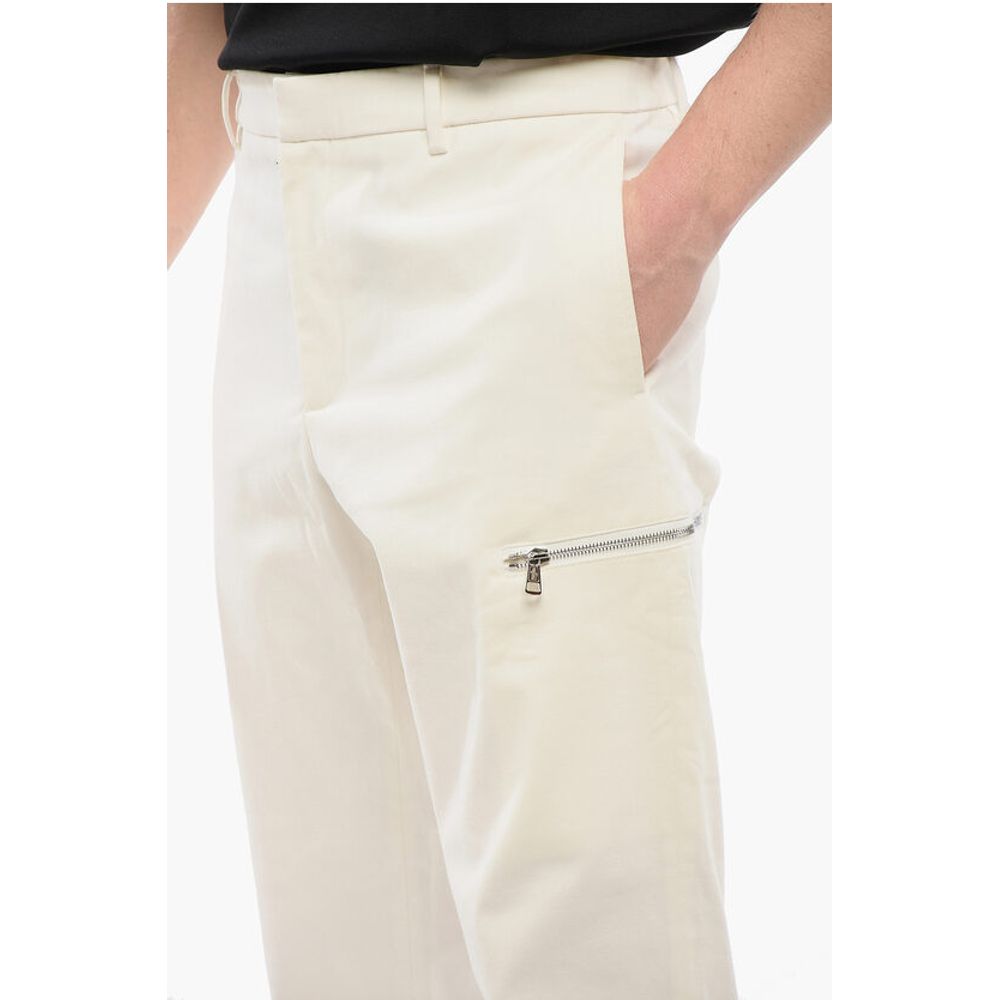 Stretch Cotton Chinos Pants with Belt Loops