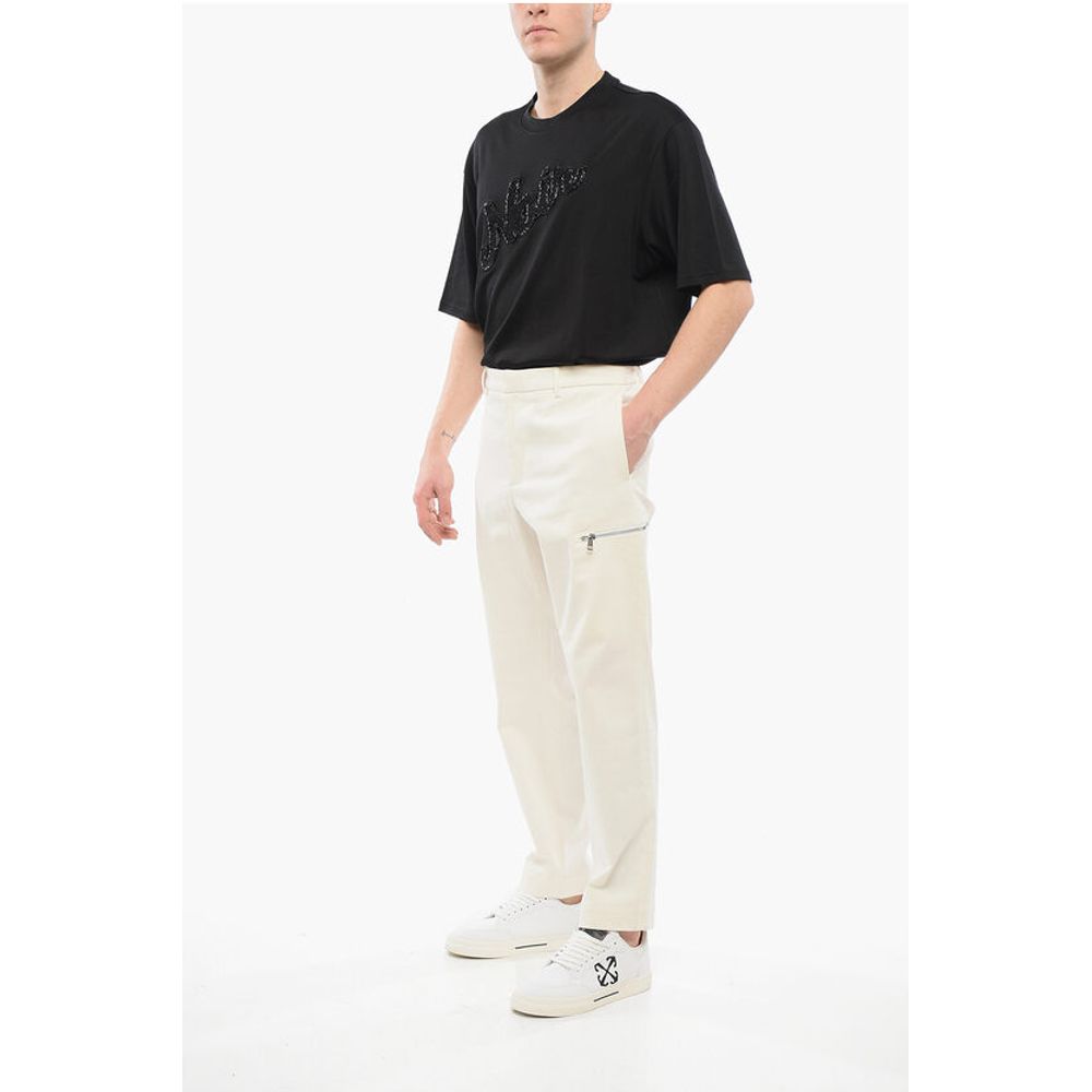 Stretch Cotton Chinos Pants with Belt Loops