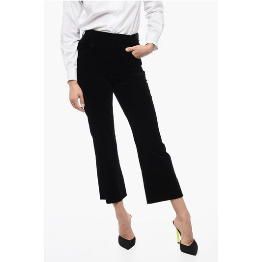 Velour Straight Fit High-Waisted Pants