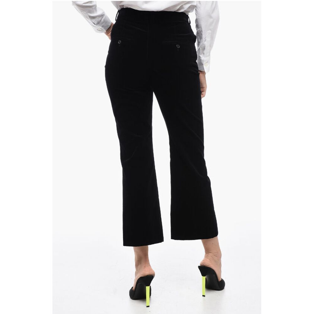 Velour Straight Fit High-Waisted Pants