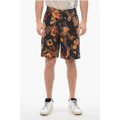 DUNCAN GRANT Crinkle Cotton Shorts with Multicolored Pattern