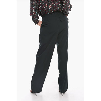 Gros-grain Wool Tailored Pants with Single Pleat