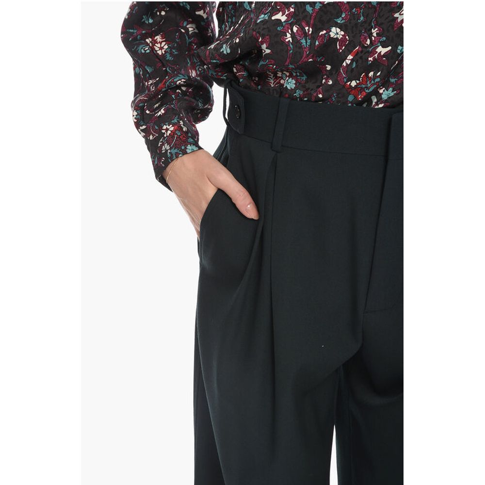 Gros-grain Wool Tailored Pants with Single Pleat