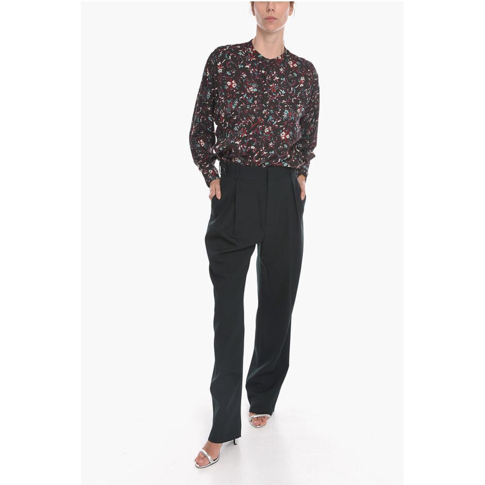 Gros-grain Wool Tailored Pants with Single Pleat