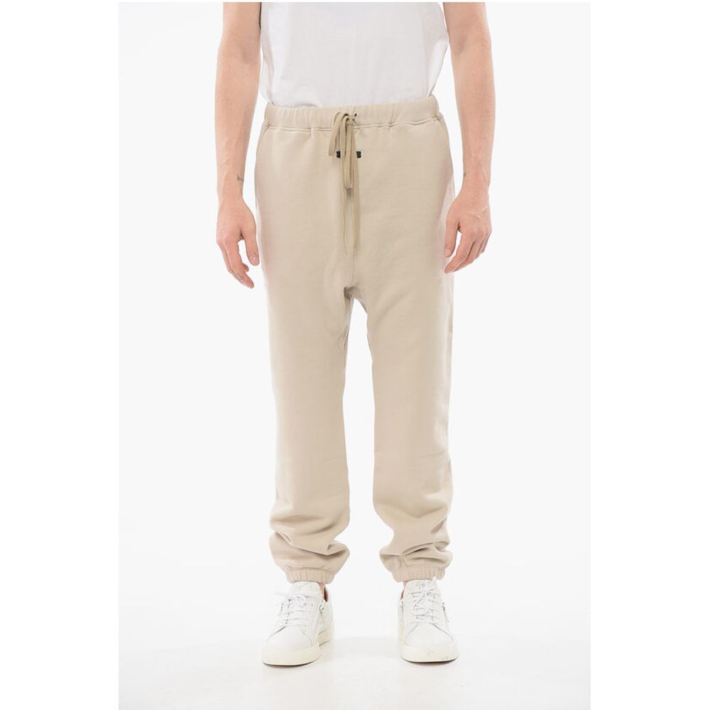 Solid Color Cotton Joggers with Elastic Cuff