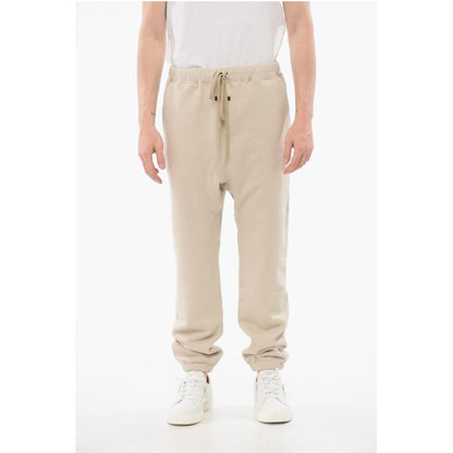 Solid Color Cotton Joggers with Elastic Cuff