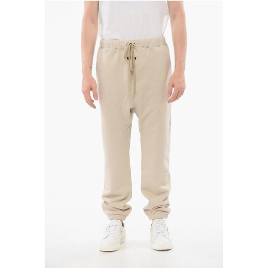 Solid Color Cotton Joggers with Elastic Cuff