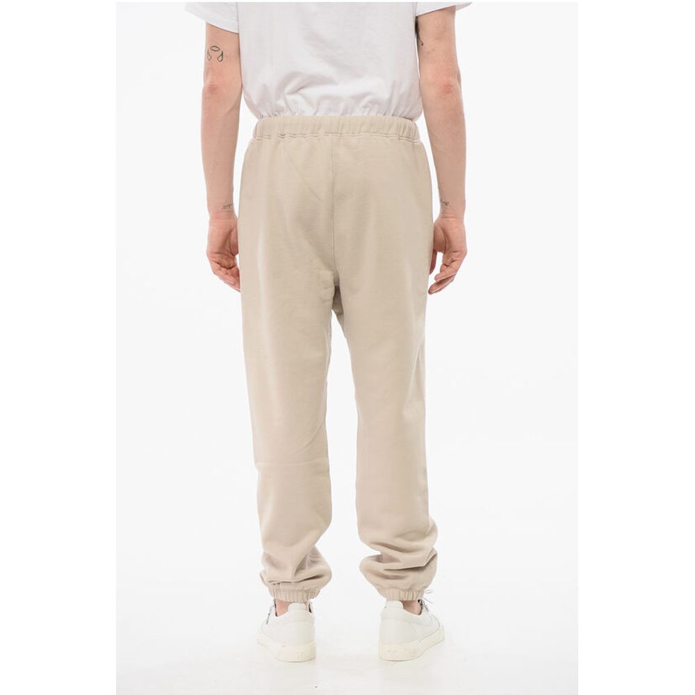 Solid Color Cotton Joggers with Elastic Cuff