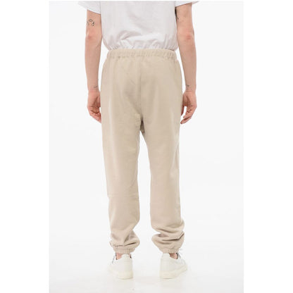 Solid Color Cotton Joggers with Elastic Cuff