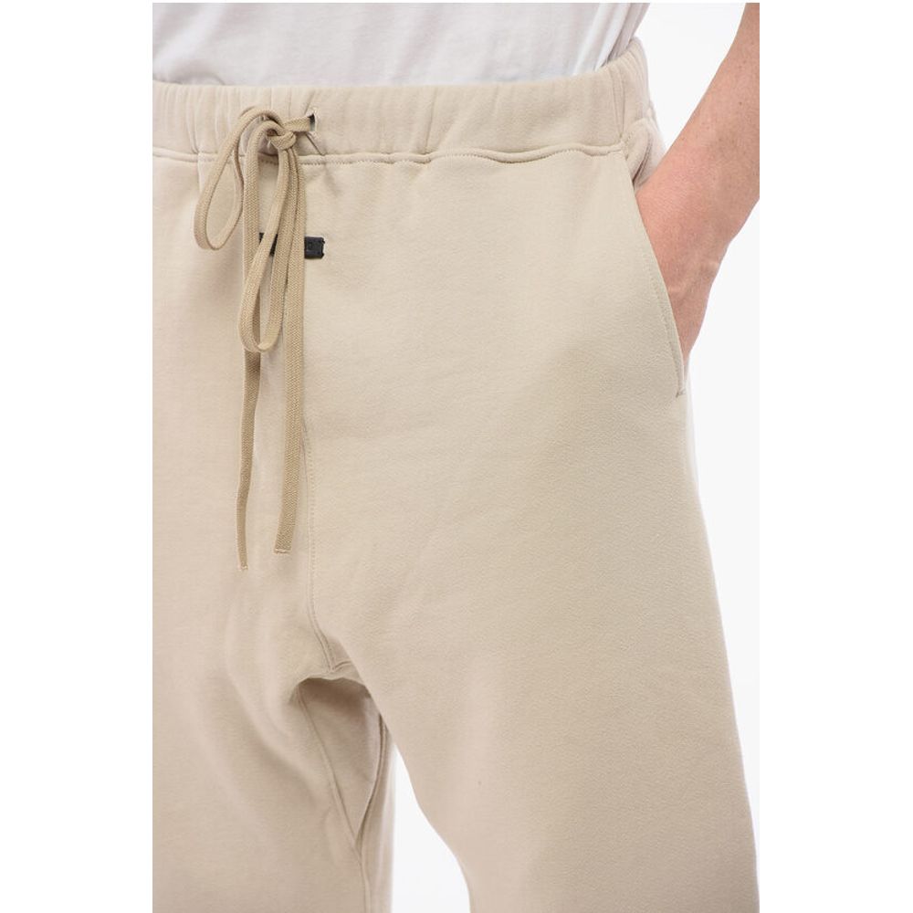 Solid Color Cotton Joggers with Elastic Cuff