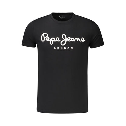 Camiseta negra de algodón para hombre